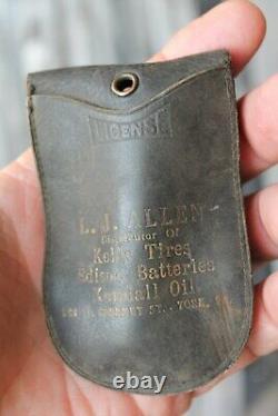 30s 40s License Holder Kelly Tires Edison Batteries Kendall oil leather pouch
