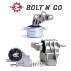 3PCS Front R Engine Motor & Trans Mount Fits Chevy Malibu 08-10 2.4L 4Spd