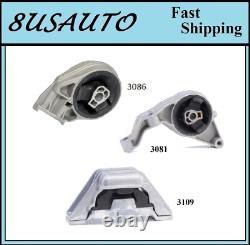 3PCS MOTOR & TRANS MOUNT FIT Chevrolet Cobalt, HHR 2.0L 2.2L & 2.4L Auto Trans