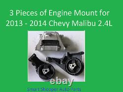 3 Motor Mounts for 2013 2014 Chevy Malibu 2.4L Engine Mount