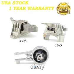 3 Pcs Motor & Trans Mount Fit 2011-2015 Chevrolet Volt 1.4l Auto Trans