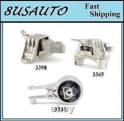 3pcs Motor & Trans Mount Fit 2011-2015 Chevrolet Volt 1.4l Auto Trans