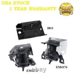 3pcs Motor & Trans Mount Fit Chevrolet Silverado 1500 Ld, Silverado 2500 5.3l 2wd
