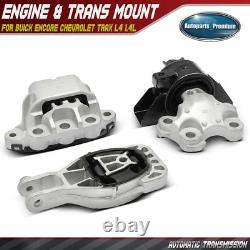 3x Engine & Auto Transmission & Torque Strut Mount for Chevy Trax Buick L4 1.4L