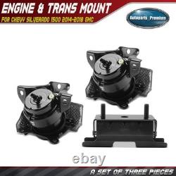 3x Engine Motor & Auto Transmission Mount for Chevy Silverado 1500 2014-2018 GMC