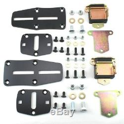 55-72 Chevy LS Engine Slider Adapter Brackets & Poly Mounts with High Mount AC