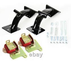 68-72 Chevy Truck Black Tubular V8 Engine Mounts with Polyurethane 350-454 Kit