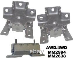 8MB294A3pc Motor Mounts fit 4WD 1999 2006 4.3L Chevy Silverado 1500 07 Classic