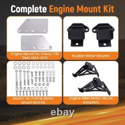 Engine Mount Kit for Chevy C10 1963-72 LS 6372MP-SM Complete Adapter Brackets