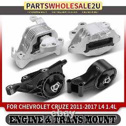 New 4x Engine Motor Mount & Transmission Mount for Chevrolet Cruze 11-17 L4 1.4L