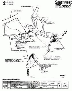 New 55-57 Chevy Bellhousing Mounts, Bbc & Sbc V-8, I6 Cylinder, Rear, Engine Mounts