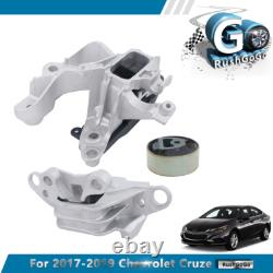 Set For 17-19 Chevy Cruze 1.4L Turbo 3PCS Automatic Trans Mounts & Engine Mount
