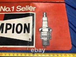 Vintage 1970s Champion Spark Plug auto fender cover sign -factory promo giveaway