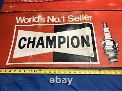 Vintage 1970s Champion Spark Plug auto fender cover sign -factory promo giveaway