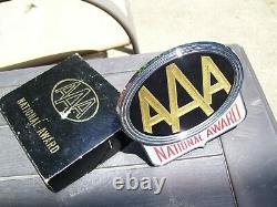 Vintage 60s nos AAA promo License plate topper badge gm Hot rat rod jalopy trog