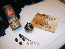 Vintage AC DELCO tachometer chrome service gauge auto gm street rat hot rod oem