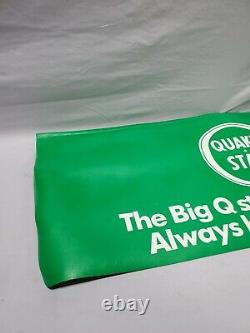 Vintage Green and White Quaker State Fender Cover Used In Good Shape