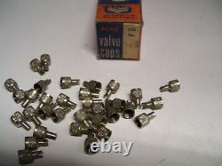 Vintage nos Tire valve metal caps w box auto accessory gm street hot rod part oe